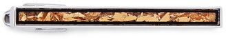 Tateossian Rhodium-plated 22K gold leaf tie bar