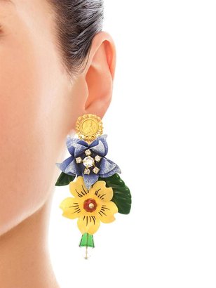 Dolce & Gabbana Hand-painted enamel and crystal earrings