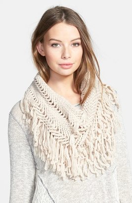 BP Knotted Fringe Knit Infinity Scarf