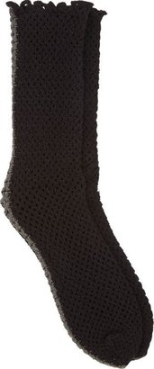 Antipast Lattice Fishnet Socks-Black