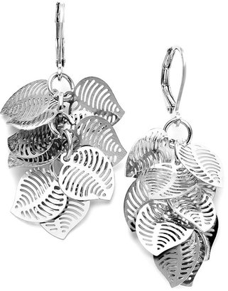 Sequin Earrings, Silver-Tone Leaf Cluster Drop Earrings