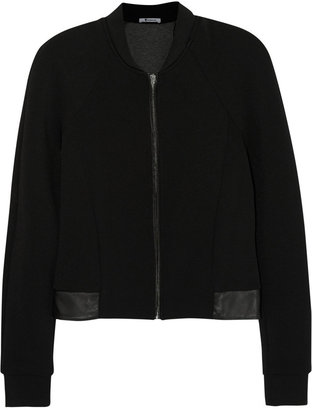Alexander Wang T by Leather-trimmed neoprene-jersey bomber jacket
