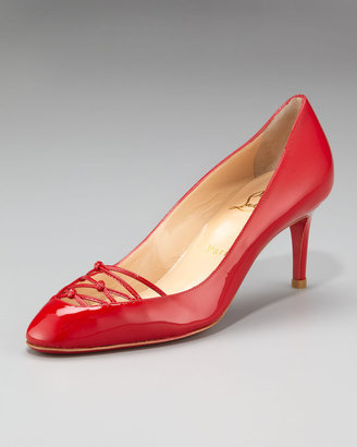 Christian Louboutin Knotted-Vamp Pump, Red