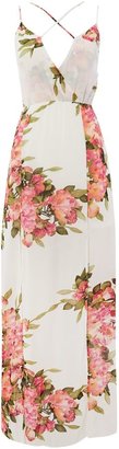 Reverse Floral Print Maxi Dress