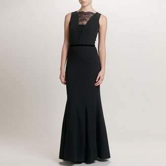 Simona Ariella London Black Crepe/Lace Long Dress