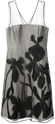 Halston floral embroidered dress
