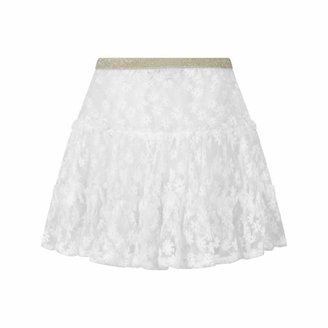 Lili Gaufrette Lili GaufretteGirls White Embroidered Flower Tulle Skirt