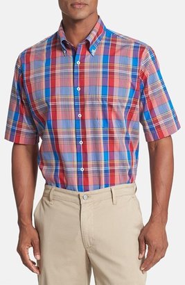 Peter Millar 'Collegno' Regular Fit Short Sleeve Plaid Sport Shirt