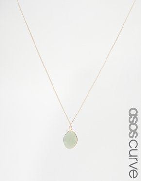 ASOS Curve Semi Precious Stone Choker Necklace - green
