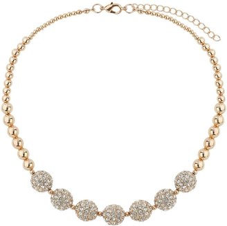 Mikey Crystal 15mm ball & metal beads necklace