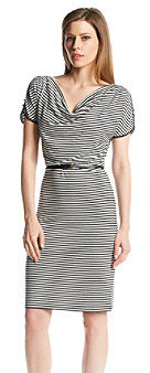 Calvin Klein Cowl Neck Striped Dress