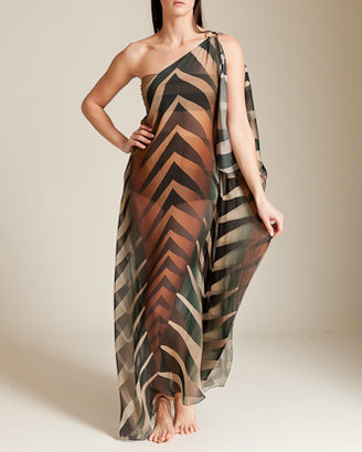Clube Bossa Couture Print One Shoulder Cover-Up