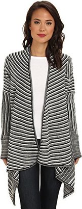 BB Dakota Women's Mayer Stripe Mixed Cardigan Sweater