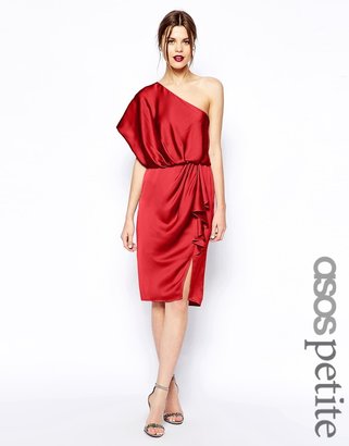 ASOS Petite Drapey Dress With One Shoulder