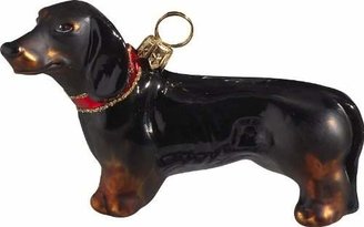 Joy to the World Collectibles European Blown Glass Pet Ornament, Dachshund, Black