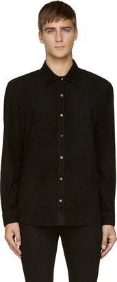 BLK DNM Black Suede Button-Up Shirt