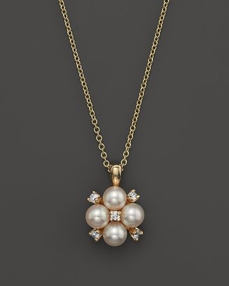 Bloomingdale's Cultured Freshwater Pearl and Diamond Pendant Necklace in 18K Yellow Gold, 18"