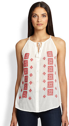Joie Danielle Embroidered Gauze Top