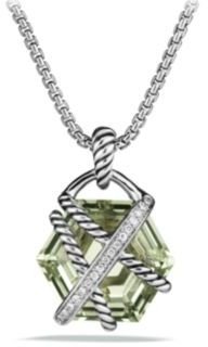 David Yurman Cable Wrap Pendant with Diamonds on Chain
