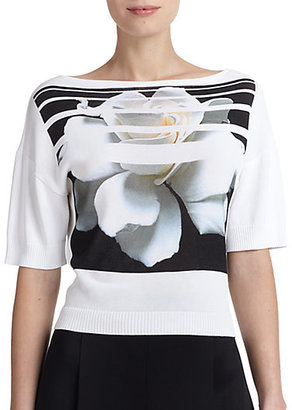Carolina Herrera Digital-Print Flower Sweater