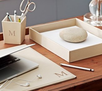 Pottery Barn Pebble Leather Paper Tray