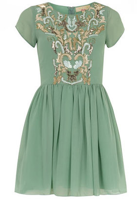 Dorothy Perkins Mint green embellished dress