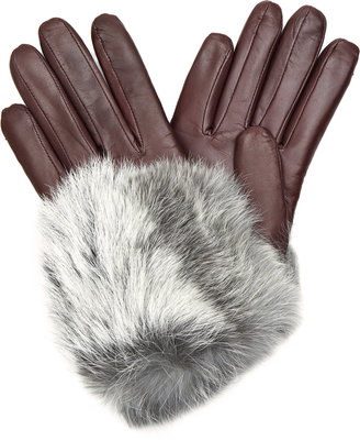 Imoni Leather and Rabbit Fur Gloves