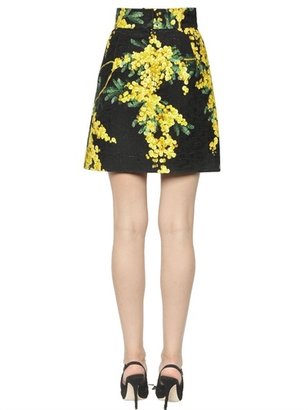 Dolce & Gabbana Mimosa Printed Cotton Brocade Skirt