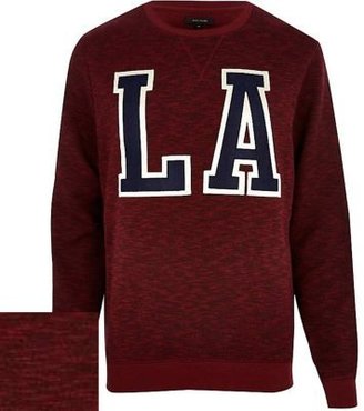 River Island Red LA embroidery sweatshirt