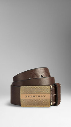 Burberry Leather Plaque Belt