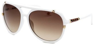 Michael Kors Michael By Women's Jemma Aviator White Sunglasses