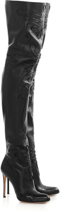 Altuzarra Embroidered leather thigh boots