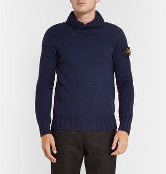 Stone Island Wool-Blend Shawl-Collar Sweater