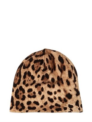 Dolce & Gabbana Leopard Printed Cashmere Hat