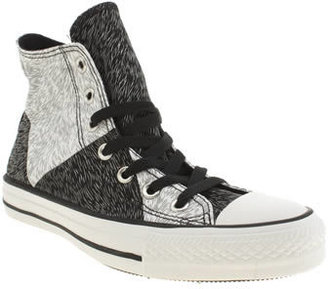 Converse womens white & black all star animal reflective hi trainers