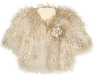 Lanvin Crystal-brooch shearling jacket