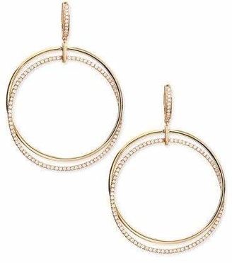 Frederic Sage 18k Pink Gold & Diamond Interlocking Hoop Earrings