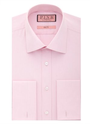 Thomas Pink Men's Vectra plain slim fit double cuff shirt