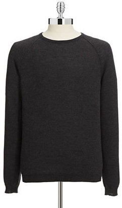 Calvin Klein Merino Wool Raglan Sleeve Sweater-BROWN-X-Large