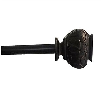 Kashi Home Turino Poly Resin Curtain Rod and Finials Bronze 48-86\"