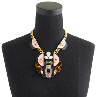 J.Crew Mixed resin medallion necklace