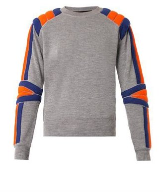 Marc by Marc Jacobs Motocross padded-stripe sweater