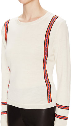 Cynthia Rowley Wool Border Stripe Sweater