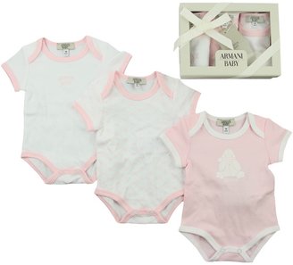 Armani 746 Armani Baby Girls Pink Romper Gift Set (Set of 3)