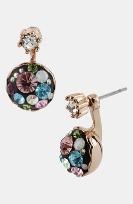 Betsey Johnson 'Vintage Bow' Crystal Cluster Drop Earrings