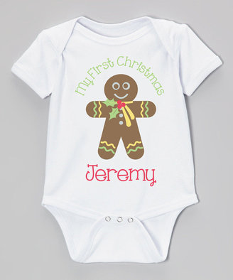 White 'First Christmas' Personalized Bodysuit - Infant