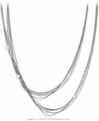 David Yurman Four-Row Chain Necklace with Pearls