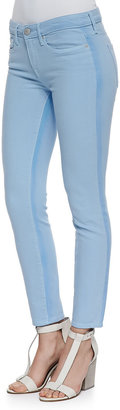 Vince Ghost-Stripe Cropped Skinny Jeans, Chambray