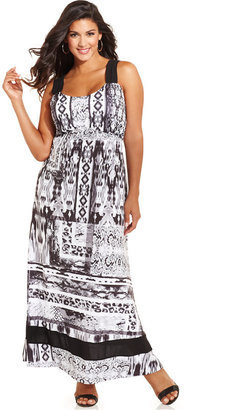 Style&Co. Plus Size Printed Cutout Maxi Dress