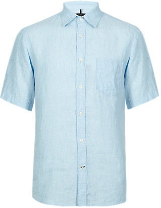 Blue Harbour XXXL Pure Linen Easy to Iron Short Sleeve Shirt